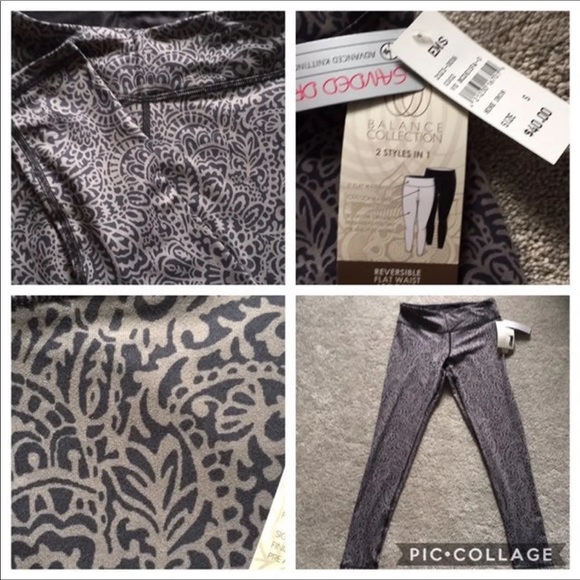 Balance collection NWT 2 styles in one reversible flat waist leggings size smal - Picture 1 of 7